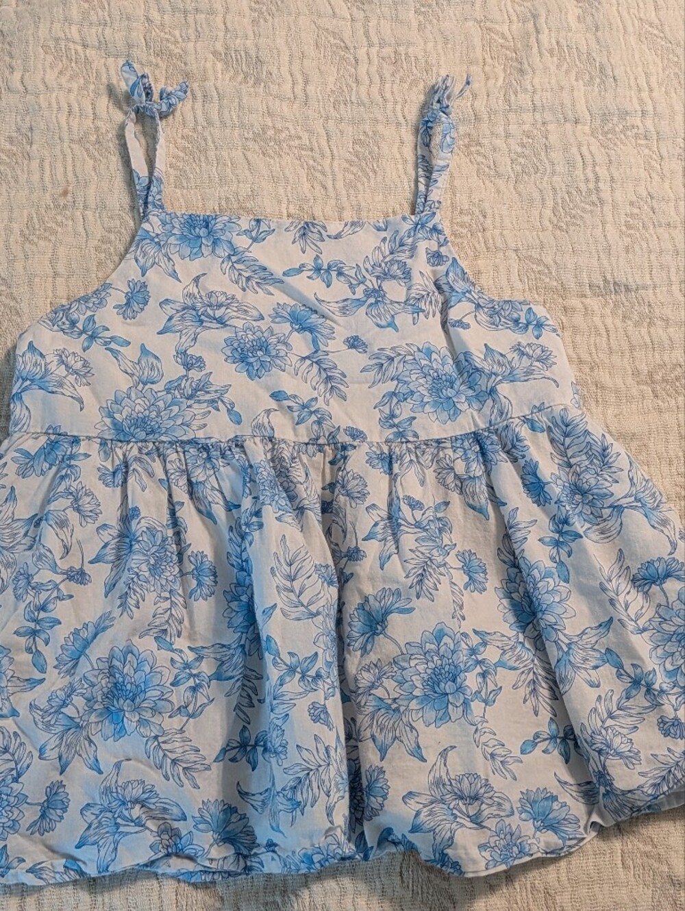 Janie and Jack White and Blue Floral Top
